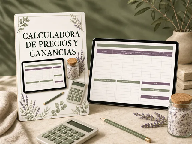 Portada de la Calculadora de Precios y Ganancias con hoja de cálculo de costos